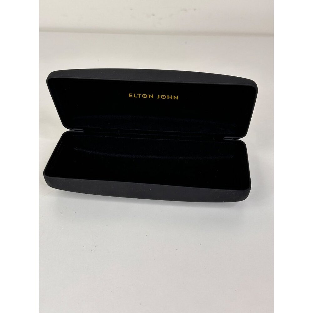 Elton John Hard Shell Eye Glasses or Sunglasses Case Black Flip Top Clam Shell